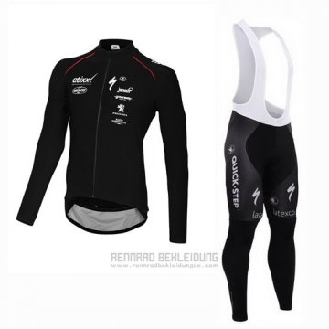 2015 Fahrradbekleidung Ettix Quick Step Shwarz Trikot Langarm und Tragerhose