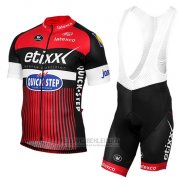 2016 Fahrradbekleidung Etixx Quick Step Rot und Shwarz Trikot Kurzarm und Tragerhose