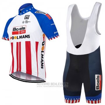 2017 Fahrradbekleidung Boels Dolmans Champion Stati Uniti Trikot Kurzarm und Tragerhose