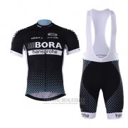 2017 Fahrradbekleidung Bora Tief Shwarz Trikot Kurzarm und Tragerhose