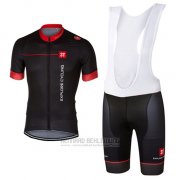 2017 Fahrradbekleidung Castelli Hell Shwarz und Rot Trikot Kurzarm und Tragerhose