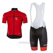 2017 Fahrradbekleidung Castelli Maratone Rot und Shwarz Trikot Kurzarm und Tragerhose