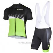 2017 Fahrradbekleidung Inverse Shwarz und Grun Trikot Kurzarm und Tragerhose