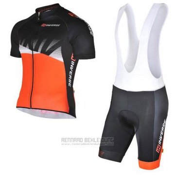 2017 Fahrradbekleidung Inverse Shwarz und Orange Trikot Kurzarm und Tragerhose