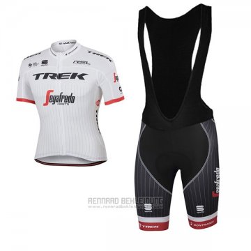 2017 Fahrradbekleidung Trek Segafredo Wei Trikot Kurzarm und Tragerhose