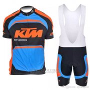 2018 Fahrradbekleidung Ktm Blau Orange Trikot Kurzarm und Tragerhose