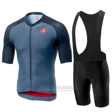 2019 Fahrradbekleidung Castelli Aero Race Blau Rot Trikot Kurzarm und Overall