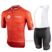 2019 Fahrradbekleidung Castelli Uae Tour Orange Trikot Kurzarm und Overall