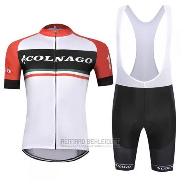 2019 Fahrradbekleidung Colnago Wei Rot Trikot Kurzarm und Tragerhose