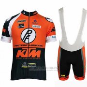 2019 Fahrradbekleidung Ktm Shwarz Orange Trikot Kurzarm und Tragerhose