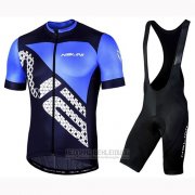 2019 Fahrradbekleidung Nalini Volata 2.0 Shwarz Blau Trikot Kurzarm und Tragerhose