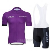 2019 Fahrradbekleidung STRAVA Dunkel Volett Trikot Kurzarm und Overall