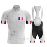 2020 Fahrradbekleidung Champion Frankreich Wei Trikot Kurzarm und Tragerhose