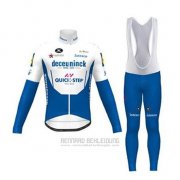2020 Fahrradbekleidung Deceuninck Quick Step Wei Azul Trikot Langarm und Tragerhose