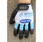 2020 Omega Quick Step Langfingerhandschuhe Radfahren Blau Wei