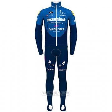 2021 Fahrradbekleidung Deceuninck Quick Step Blau Trikot Langarm und Tragerhose