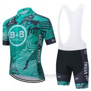 2021 Fahrradbekleidung Vital Concept-BB Hotels Grun Trikot Langarm und Tragerhose