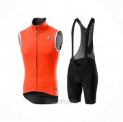 2021 Windweste Castelli Orange Trikot Kurzarm und Tragerhose