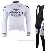 2010 Fahrradbekleidung Johnnys Shwarz und Wei Trikot Langarm und Tragerhose