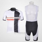 2011 Fahrradbekleidung Giordana Shwarz Wei Trikot Kurzarm und Tragerhose