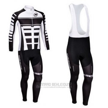 2013 Fahrradbekleidung Assos Wei und Shwarz Trikot Langarm und Tragerhose