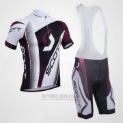 2013 Fahrradbekleidung Scott Wei und Fuchsie Trikot Kurzarm und Tragerhose