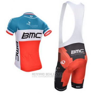 2014 Fahrradbekleidung BMC Champion Italien Blau und Orange Trikot Kurzarm und Tragerhose