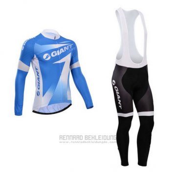 2014 Fahrradbekleidung Giant Azurblau Trikot Langarm und Tragerhose