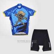 2014 Fahrradbekleidung Monton Blau Trikot Kurzarm und Tragerhose