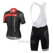 2015 Fahrradbekleidung Castelli 3t Shwarz und Rot Trikot Kurzarm und Tragerhose