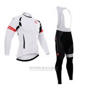 2015 Fahrradbekleidung Castelli Wei und Shwarz Trikot Langarm und Tragerhose