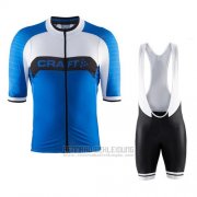 2016 Fahrradbekleidung Craft Blau und Wei Trikot Kurzarm und Tragerhose