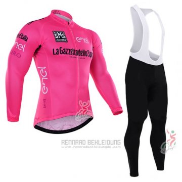 2016 Fahrradbekleidung Giro D'italien Rosa und Wei Trikot Langarm und Tragerhose