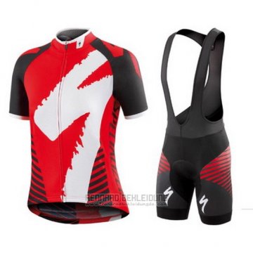 2016 Fahrradbekleidung Specialized Rot und Shwarz Trikot Kurzarm und Tragerhose