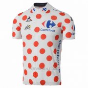 2016 Fahrradbekleidung Tour de France Wei und Rot Trikot Kurzarm und Tragerhose