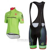 2017 Fahrradbekleidung Cannondale Grun Trikot Kurzarm und Tragerhose