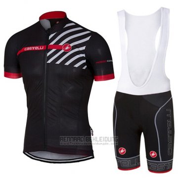 2017 Fahrradbekleidung Castelli Shwarz Trikot Kurzarm und Tragerhose