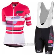 2017 Fahrradbekleidung Frau Nalini Dolomiti Rot Trikot Kurzarm und Tragerhose