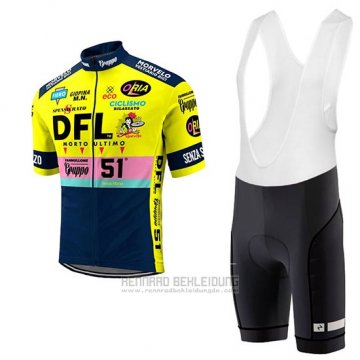 2017 Fahrradbekleidung Morvelo DFL Gelb Trikot Kurzarm und Tragerhose