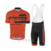 2017 Fahrradbekleidung Scott Orange Trikot Kurzarm und Tragerhose