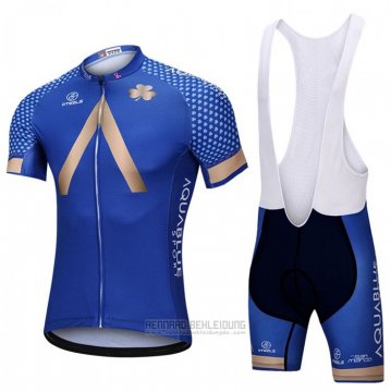 2018 Fahrradbekleidung Aqua Blue Sport Blau Trikot Kurzarm und Tragerhose