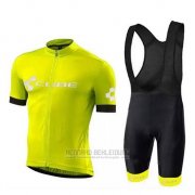 2018 Fahrradbekleidung Cube Grun Trikot Kurzarm und Tragerhose