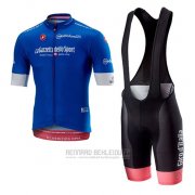 2018 Fahrradbekleidung Giro D'italien Blau Trikot Kurzarm und Tragerhose