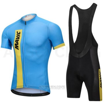 2018 Fahrradbekleidung Mavic Blau Trikot Kurzarm und Tragerhose