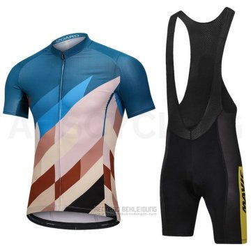 2018 Fahrradbekleidung Mavic Blau und Braun Trikot Kurzarm und Tragerhose