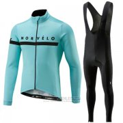 2018 Fahrradbekleidung Morvelo Blau Trikot Kurzarm und Tragerhose
