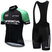 2018 Fahrradbekleidung Orbea Shwarz und Grun Trikot Kurzarm und Tragerhose