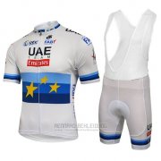2018 Fahrradbekleidung UCI Weltmeister Leader Uae Lite Wei Trikot Kurzarm und Tragerhose