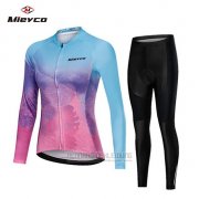 2019 Fahrradbekleidung Frau Mieyco Blau Rosa Trikot Langarm und Overall