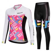 2019 Fahrradbekleidung Frau Mieyco Wei Rosa Trikot Langarm und Overall